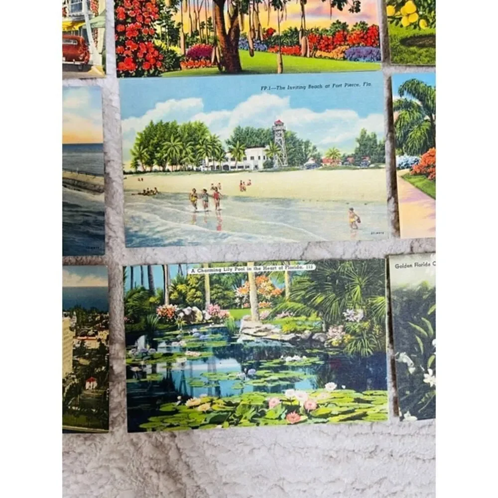 Tichnor Curteich Linen Post Cards Palm Beach Biltmore Lot of 16